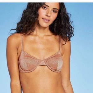 Xhilaration Metallic Rust Underwire Bikini Top Juniors Size Medium Swimwear NWT